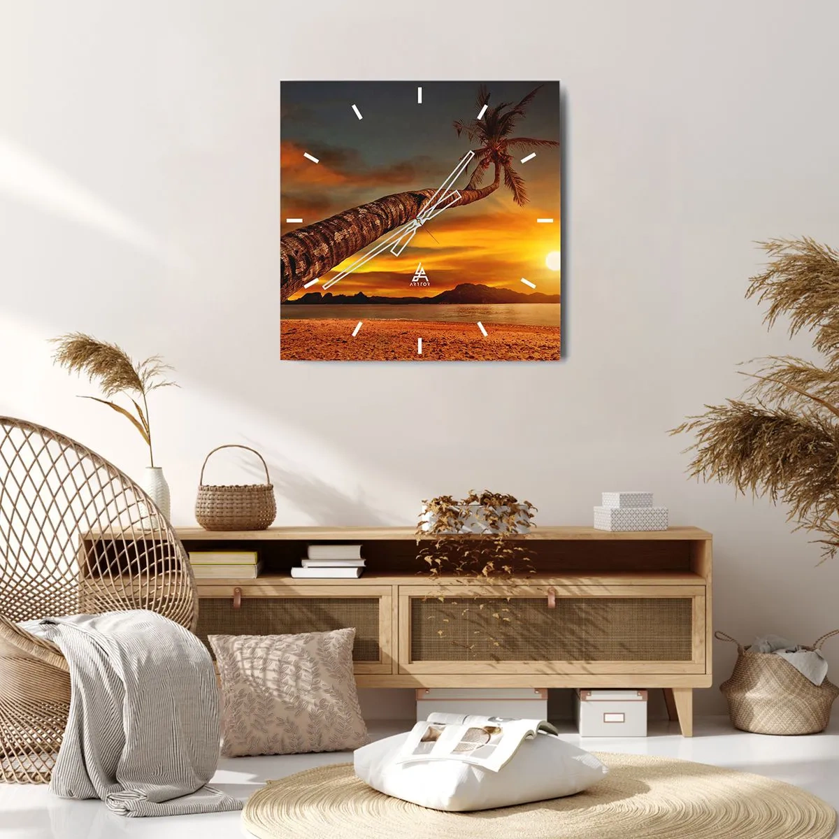 Horloge murale - Pendule murale - Vacances exotiques, aventure caribéenne - 40x40 cm