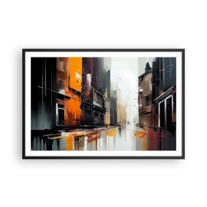 Affiche dans un cadre noir - Poster - Jour de pluie - 91x61 cm