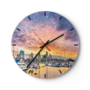 Horloge murale - Pendule murale - La cité aux mille marins - 40x40 cm