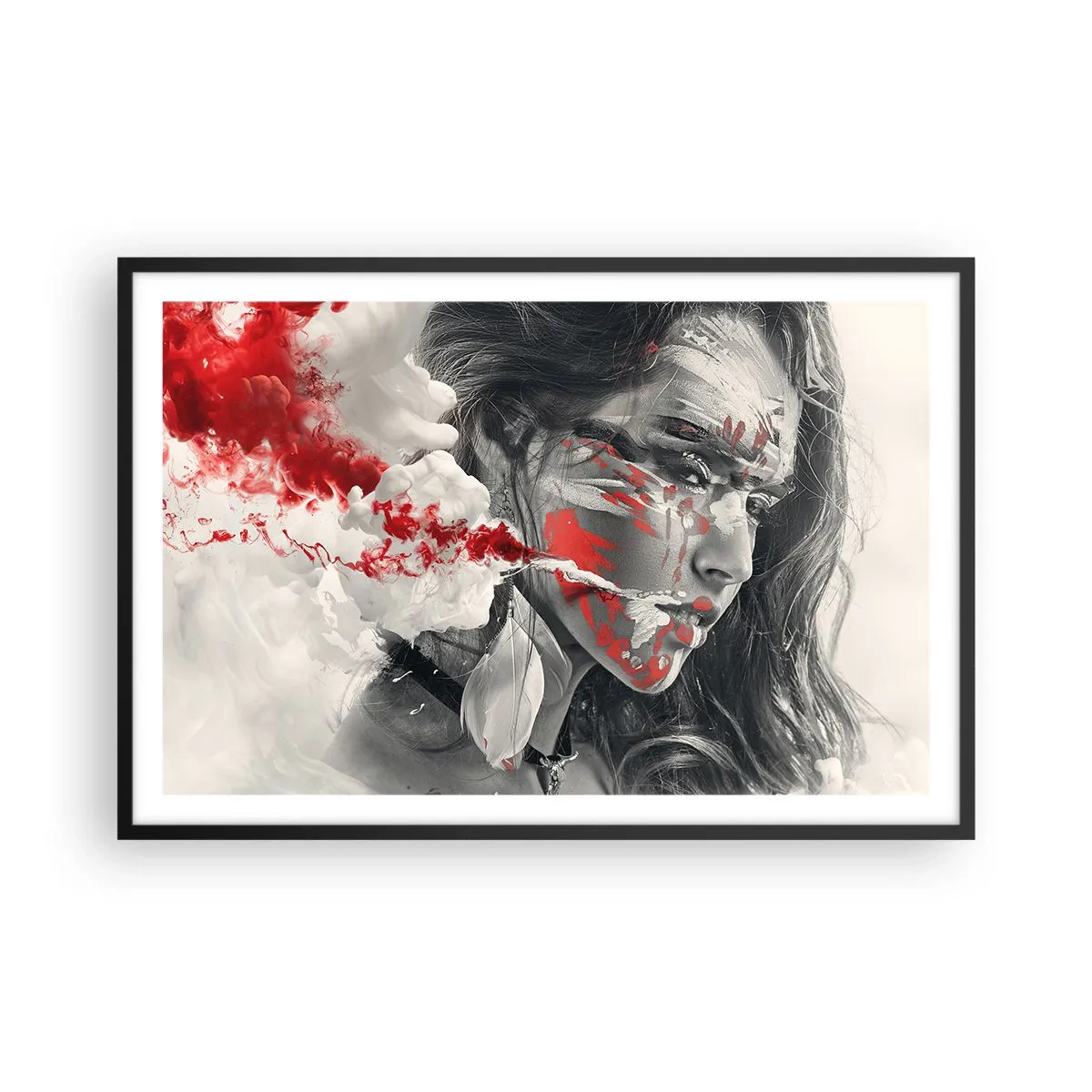 Affiche dans un cadre noir - Poster - Dans les fumées de l'absurde - 91x61 cm