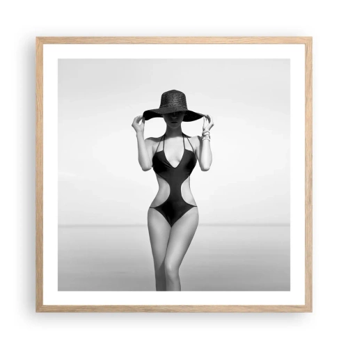 Affiche dans un chêne clair - Poster - Mon prénom? Élégance - 60x60 cm