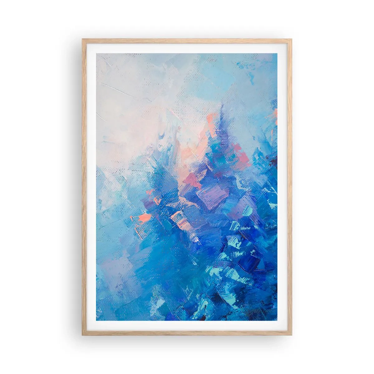 Affiche dans un chêne clair - Poster - Abstraction hivernale - 70x100 cm