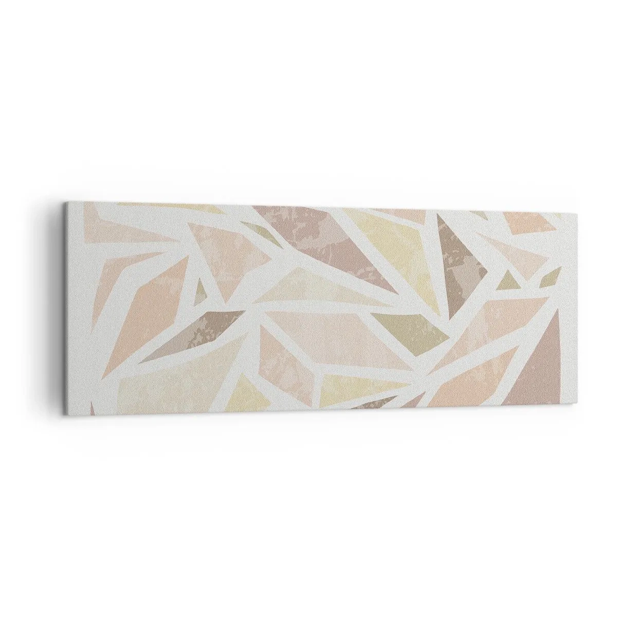 Impression sur toile - Image sur toile - Formes géométriques abstraites aux couleurs pastel - 140x50cm - Composition de vitraux - Décoration murale moderne pour le salon et la chambre ARTTOR