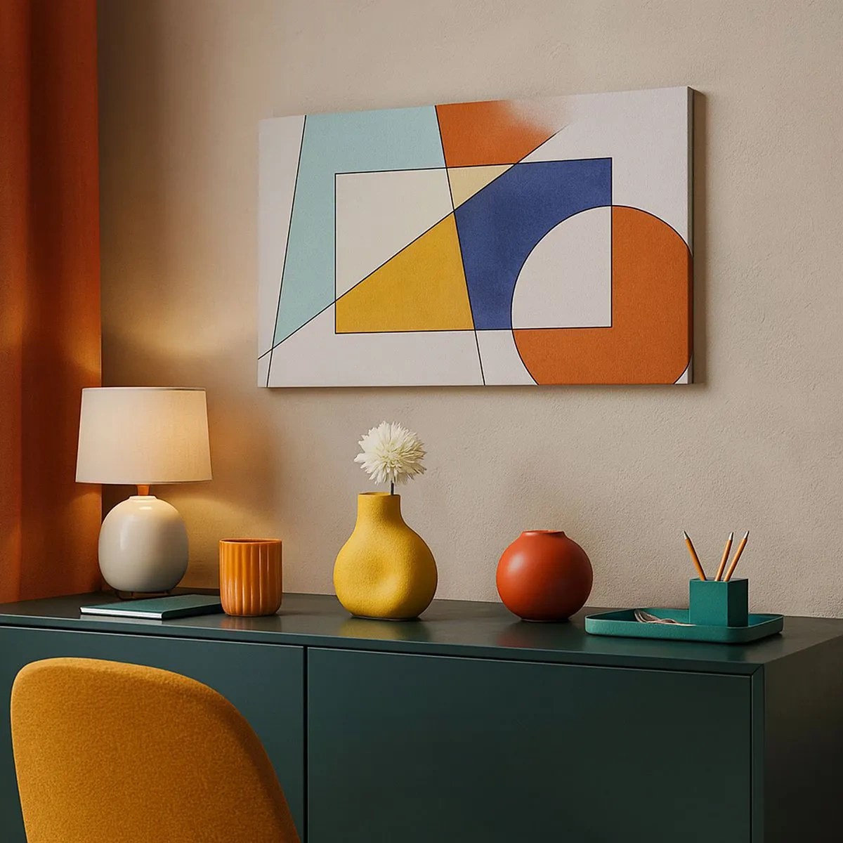 Impression sur toile - Image sur toile - Abstraction : plaisir moderniste - 100x40 cm