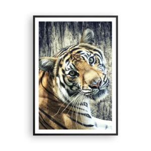 Affiche dans un cadre noir - Poster - Portrait dans les flots de lumière - 70x100 cm