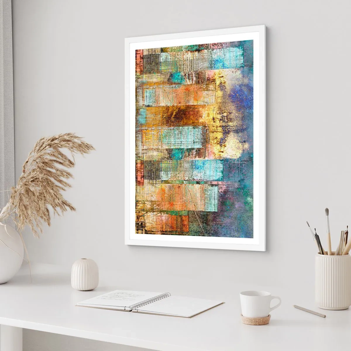 Affiche dans un cadre blanc - Poster - Une métropole ensoleillée - 70x100 cm