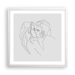 Affiche dans un cadre blanc - Poster - La même ligne - 50x50 cm