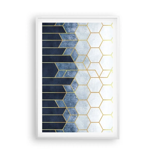 Affiche dans un cadre blanc - Poster - Composition en rythme syncopé - 61x91 cm