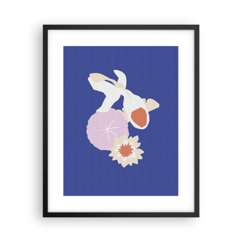 Affiche dans un cadre noir - Poster - Composition de fleurs et de bourgeons - 40x50 cm