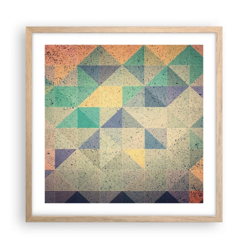 Affiche dans un chêne clair - Poster - République des triangles - 50x50 cm