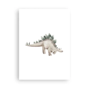 Affiche - Poster - Dinosaure à l'aquarelle dans un style minimaliste - 50x70cm - Votre ami - Décoration murale moderne pour le salon et la chambre ARTTOR