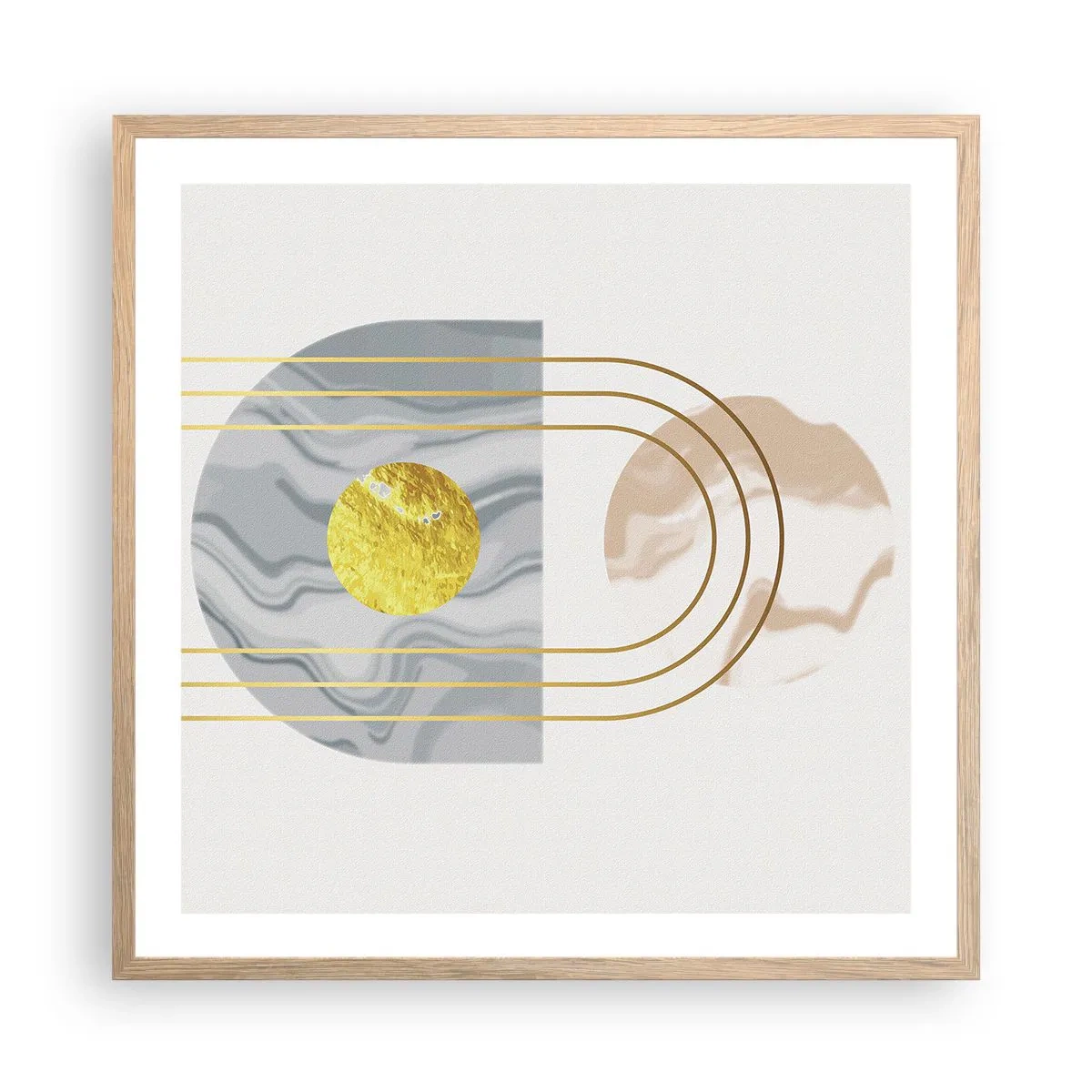 Affiche dans un chêne clair - Poster - Clareté et brillance - 60x60 cm