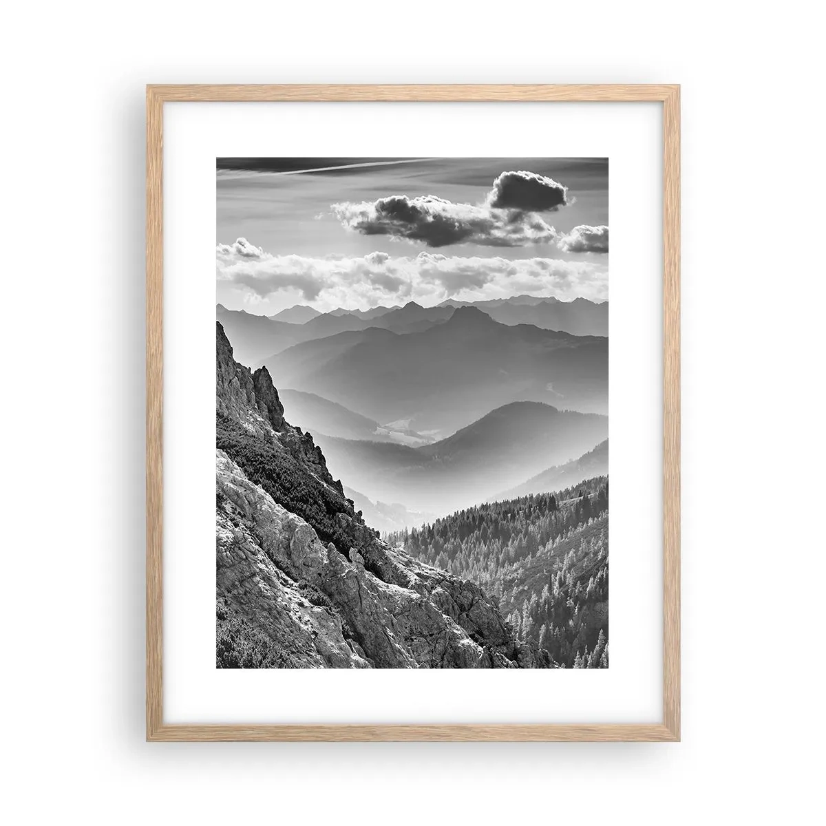 Affiche dans un chêne clair - Poster - Jusqu'à l'horizon - 40x50 cm