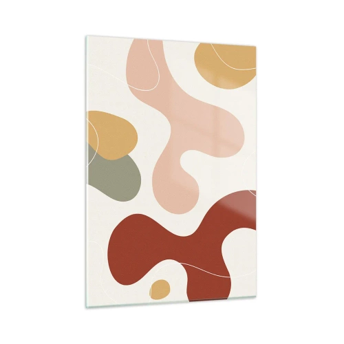 Impression sur verre - Image sur verre - Composition abstraite de formes organiques - 50x70cm - Entrelac - Décoration murale moderne pour le salon et la chambre ARTTOR