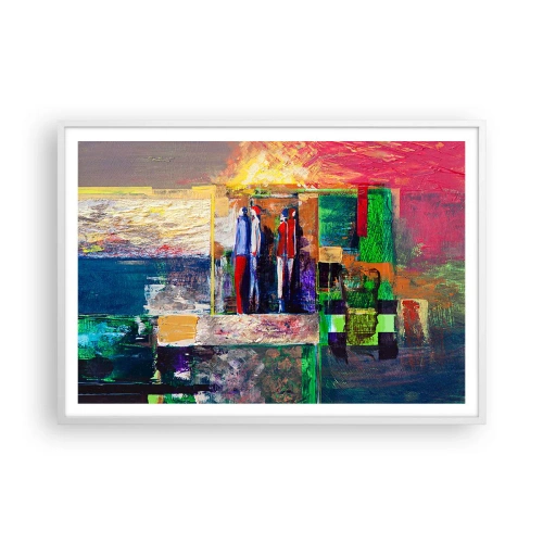 Affiche dans un cadre blanc - Poster - Relations et émotions - 100x70 cm