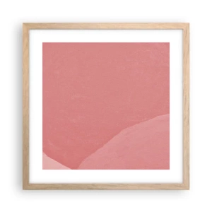 Affiche dans un chêne clair - Poster - Composition organique en rose - 40x40 cm