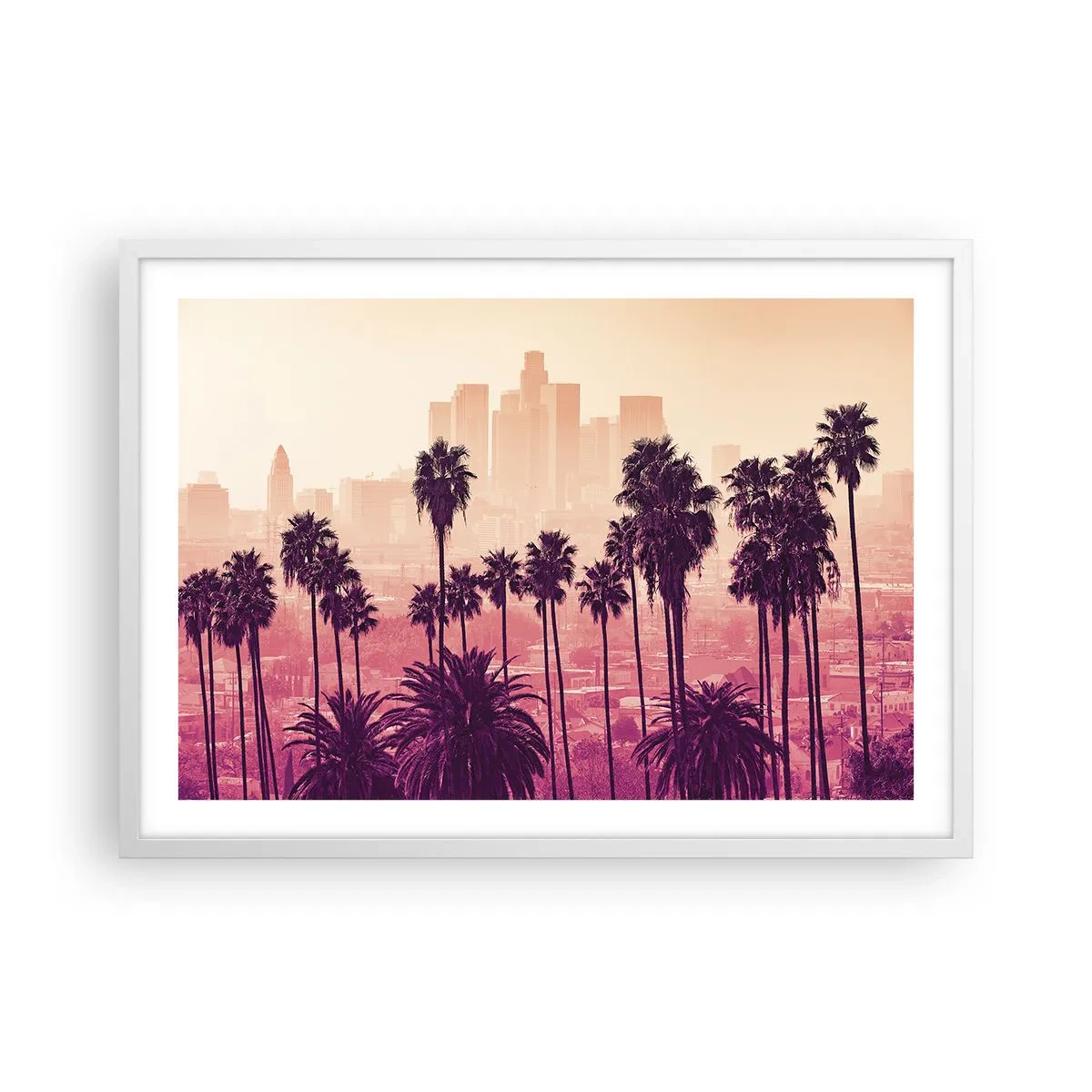 Affiche dans un cadre blanc - Poster - Paysage californien - 70x50 cm