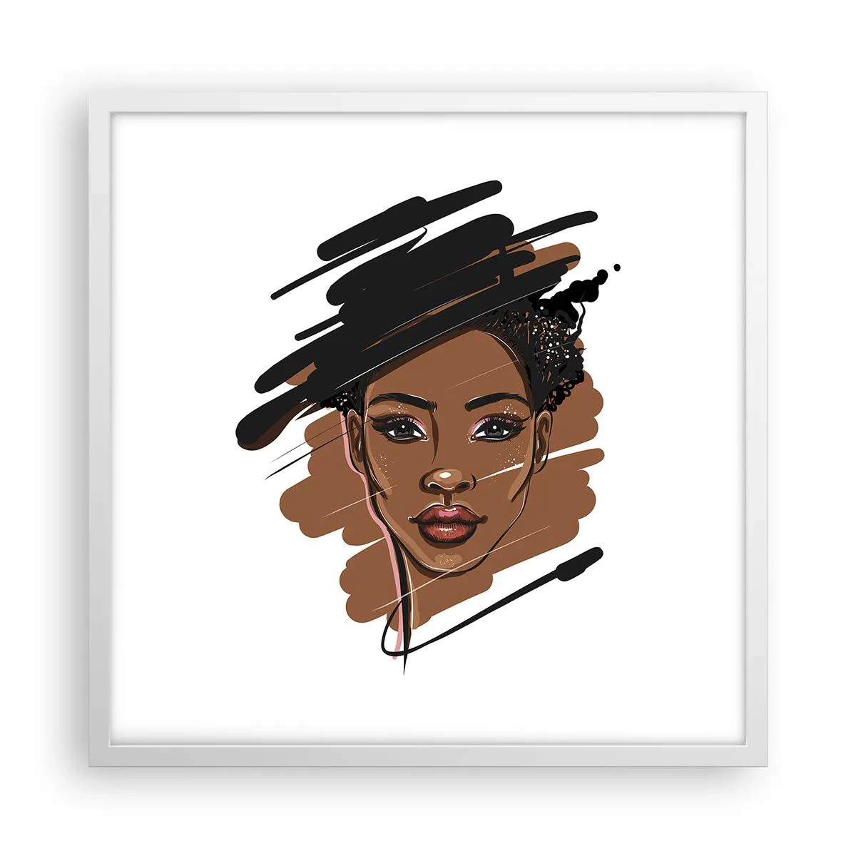 Affiche dans un cadre blanc - Poster - Doux comme le chocolat - 50x50 cm