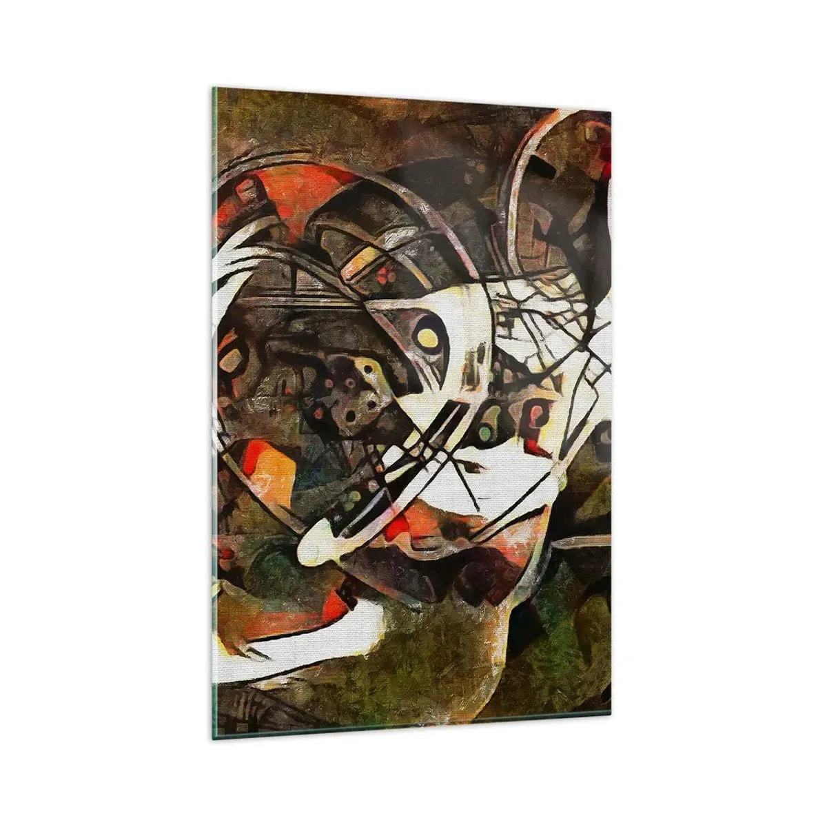 Impression sur verre - Image sur verre - Abstraction expressive dans des tons sombres avec des lignes dynamiques. - 80x120cm - Vous entendez le mouvement ? - Décoration murale moderne pour le salon et la chambre ARTTOR