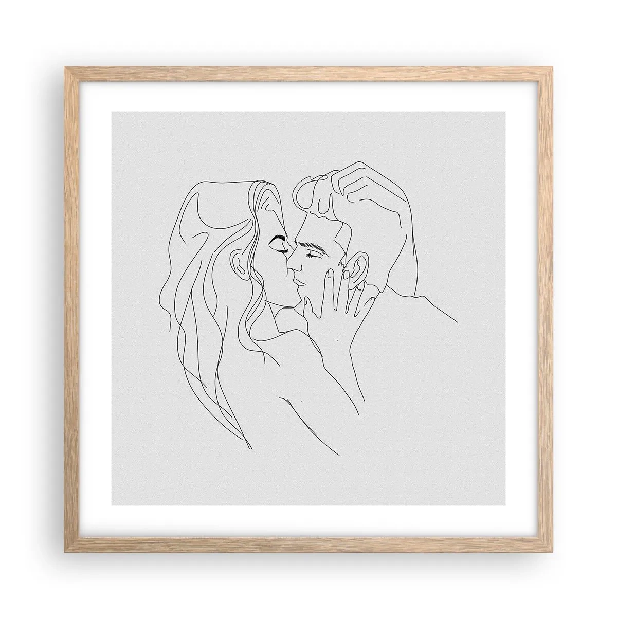 Affiche dans un chêne clair - Poster - La même ligne - 50x50 cm