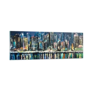 Impression sur verre - Image sur verre - Cascade de lumières - 90x30 cm