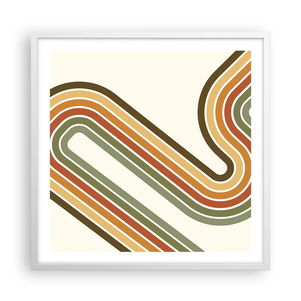 Affiche dans un cadre blanc - Poster - En zig zag vers le but - 60x60 cm