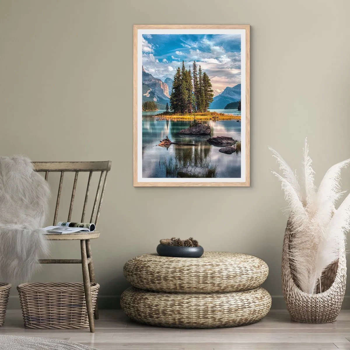 Affiche dans un chêne clair - Poster - Sous les grandes eaux claires - 70x100 cm
