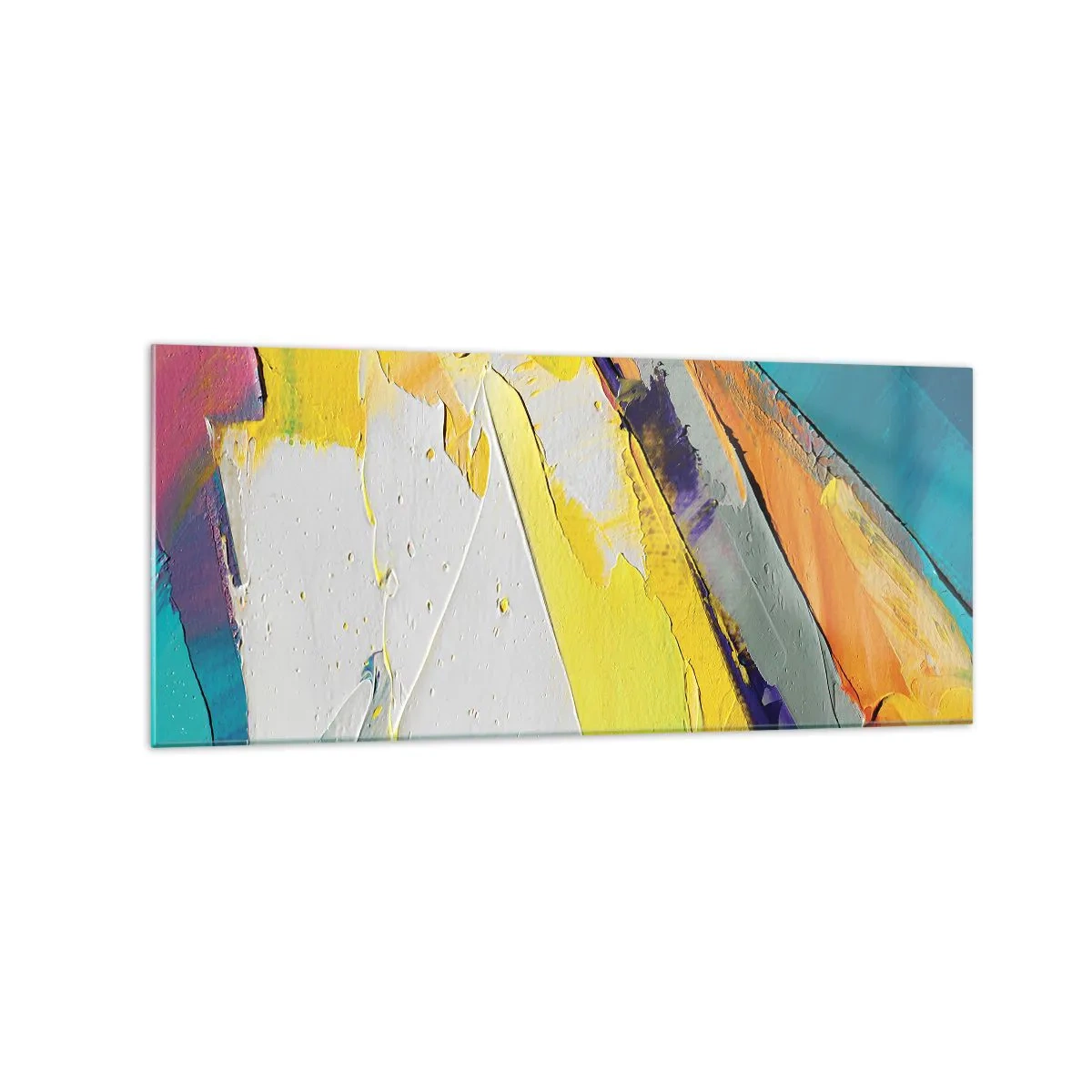 Impression sur verre - Image sur verre - Une composition abstraite aux couleurs intenses - 120x50cm - Anatomie du monde - Décoration murale moderne pour le salon et la chambre ARTTOR