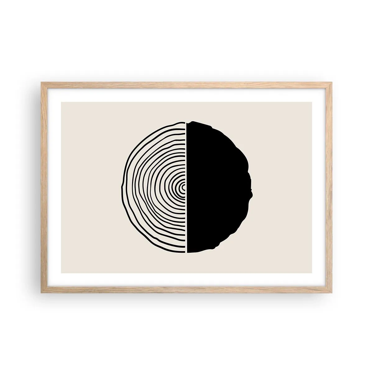 Affiche dans un chêne clair - Poster - Moitié-moitié - 70x50 cm