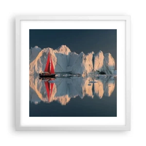 Affiche dans un cadre blanc - Poster - Aux limites du monde - 40x40 cm