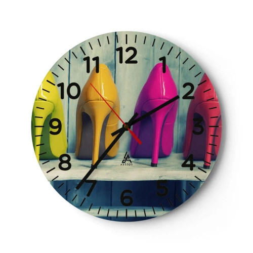 Horloge murale - Pendule murale - Promenade sur l'arc-en-ciel - 30x30 cm