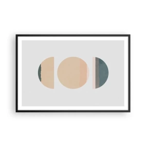 Affiche dans un cadre noir - Poster - Cercles après cercles - 91x61 cm