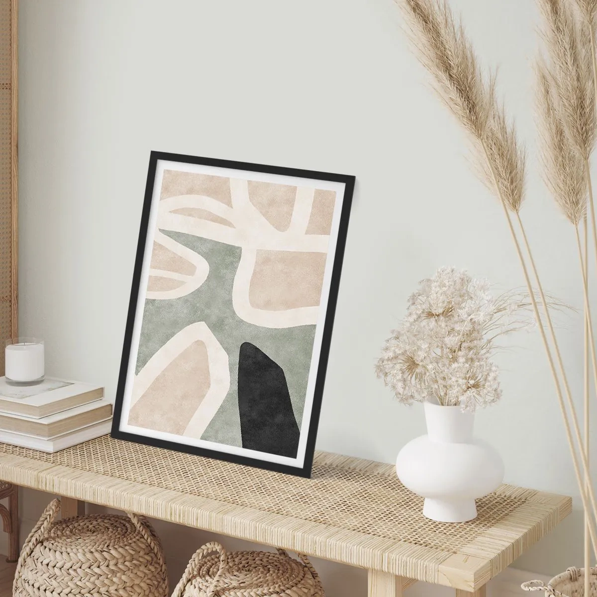Affiche dans un cadre noir - Poster - Composition pour motif noir - 40x50 cm