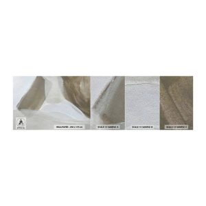 Échantillon de Papier Peint Premium Sand - Une vague de blanc - Brillant, Morceau, Minimaliste - 100x30 cm