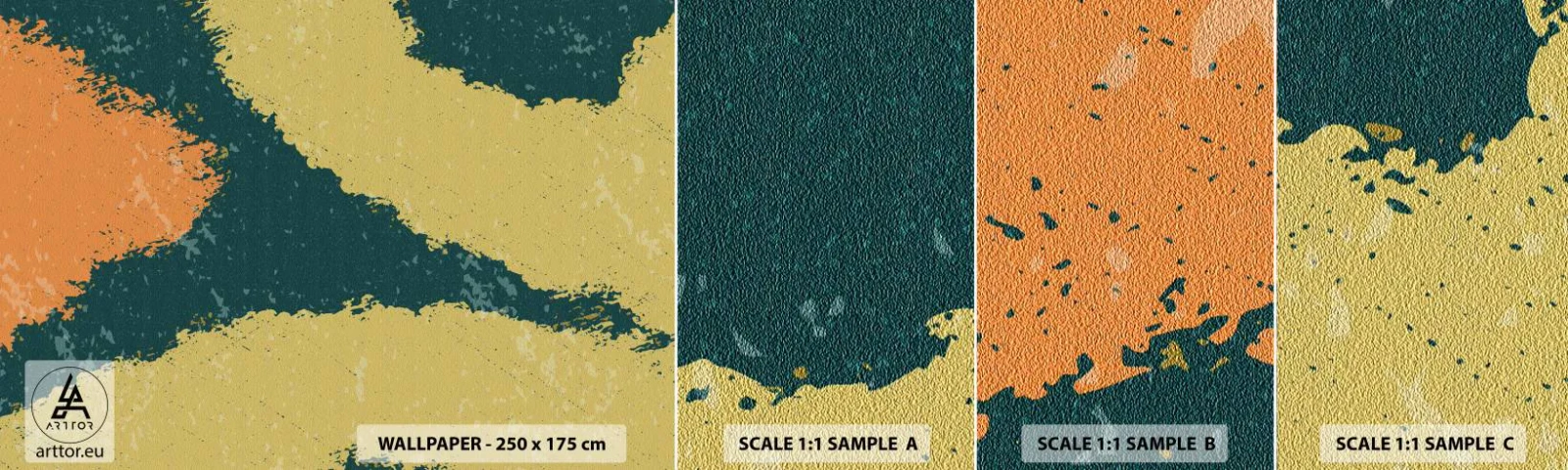 Échantillon De Papier Peint Standard Eco - Abstraction – mouvement lent - Abstraction, Morceau, Vieilli - 100x30 cm