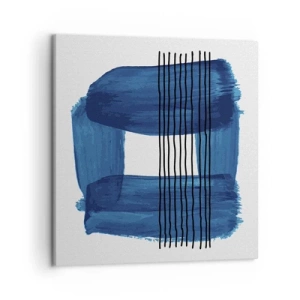 Impression sur toile - Image sur toile - Composition noire-bleue - 50x50 cm