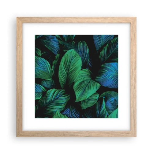 Affiche dans un chêne clair - Poster - Dans la foule verte - 30x30 cm