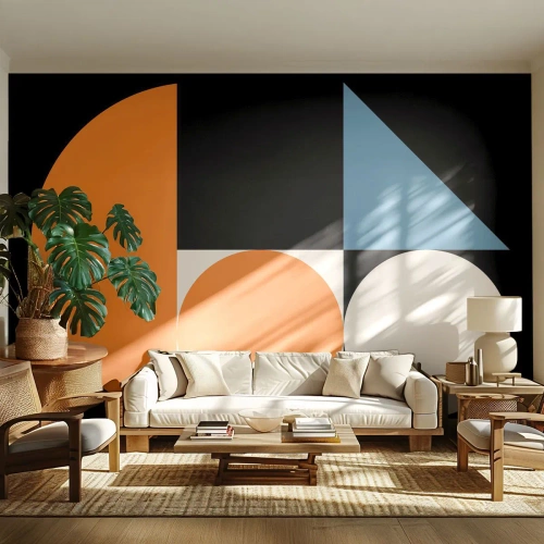 Papier Peint Photo Premium Canvas - Rangement de figures - Abstraction, Graphique, Motif géométrique - 350x256 cm