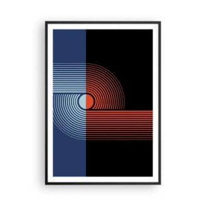 Affiche dans un cadre noir - Poster - Dans une étreinte géométrique - 70x100 cm