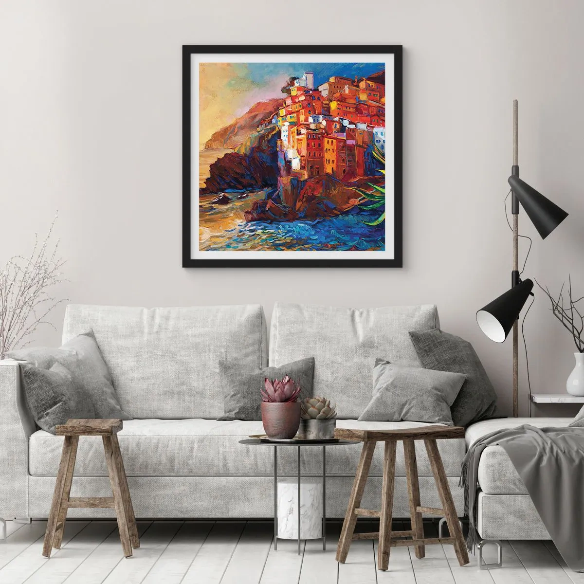 Affiche dans un cadre noir - Poster - Climats italien - 50x50 cm