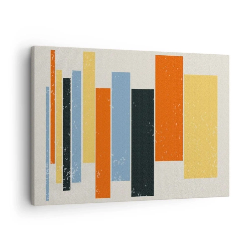 Impression sur toile - Image sur toile - Des rectangles colorés dans un arrangement moderne - 70x50cm - Notation musicale - Décoration murale moderne pour le salon et la chambre ARTTOR