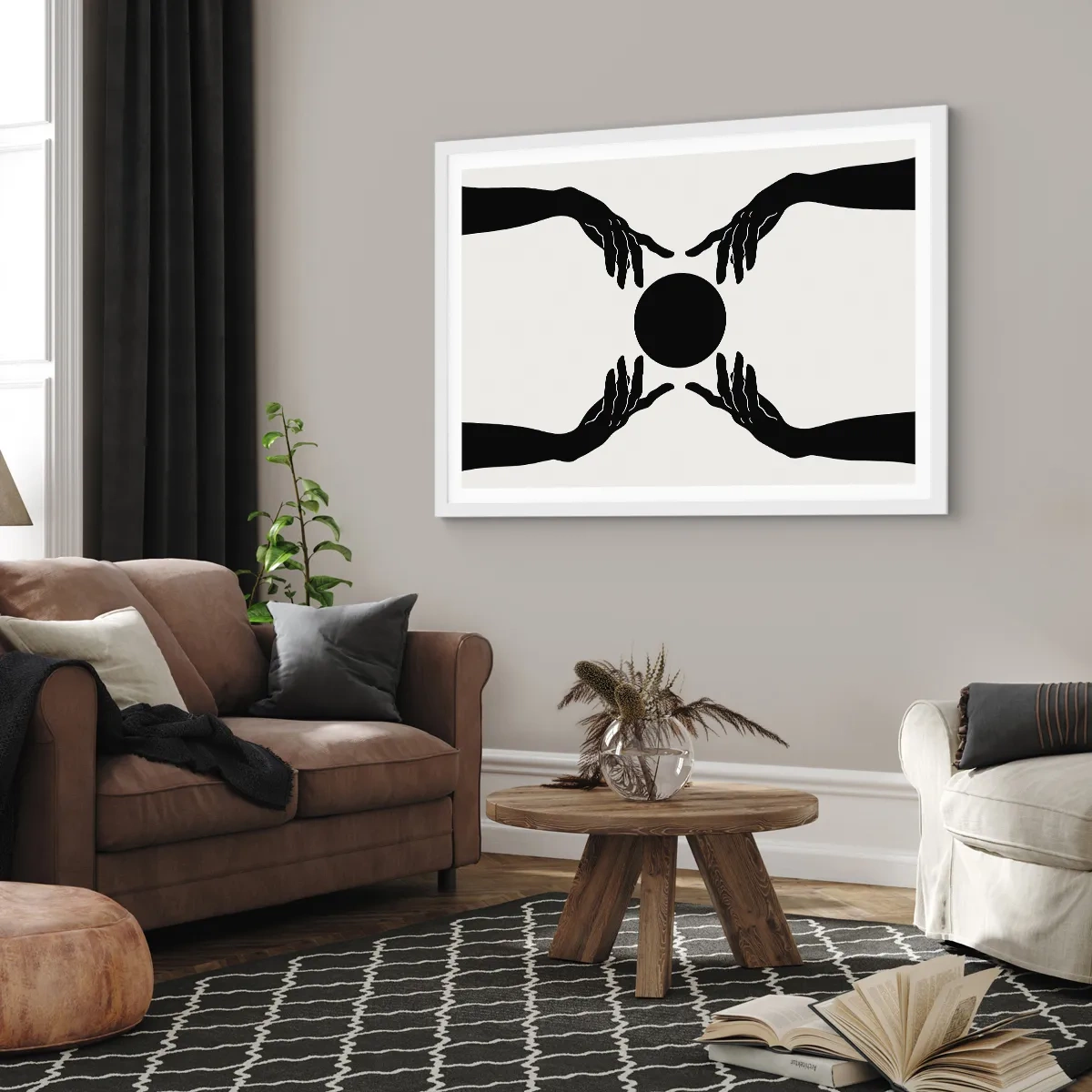 Affiche dans un cadre blanc - Poster - Signe secret - 100x70 cm
