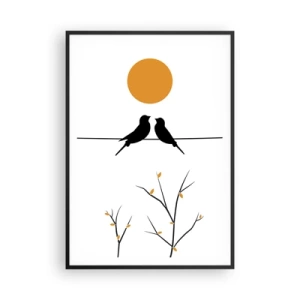 Affiche dans un cadre noir - Poster - Soirée pour rossignols - 70x100 cm