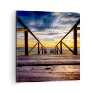 Impression sur toile - Image sur toile - Directement sur une plage calme au coucher de soleil - 60x60 cm