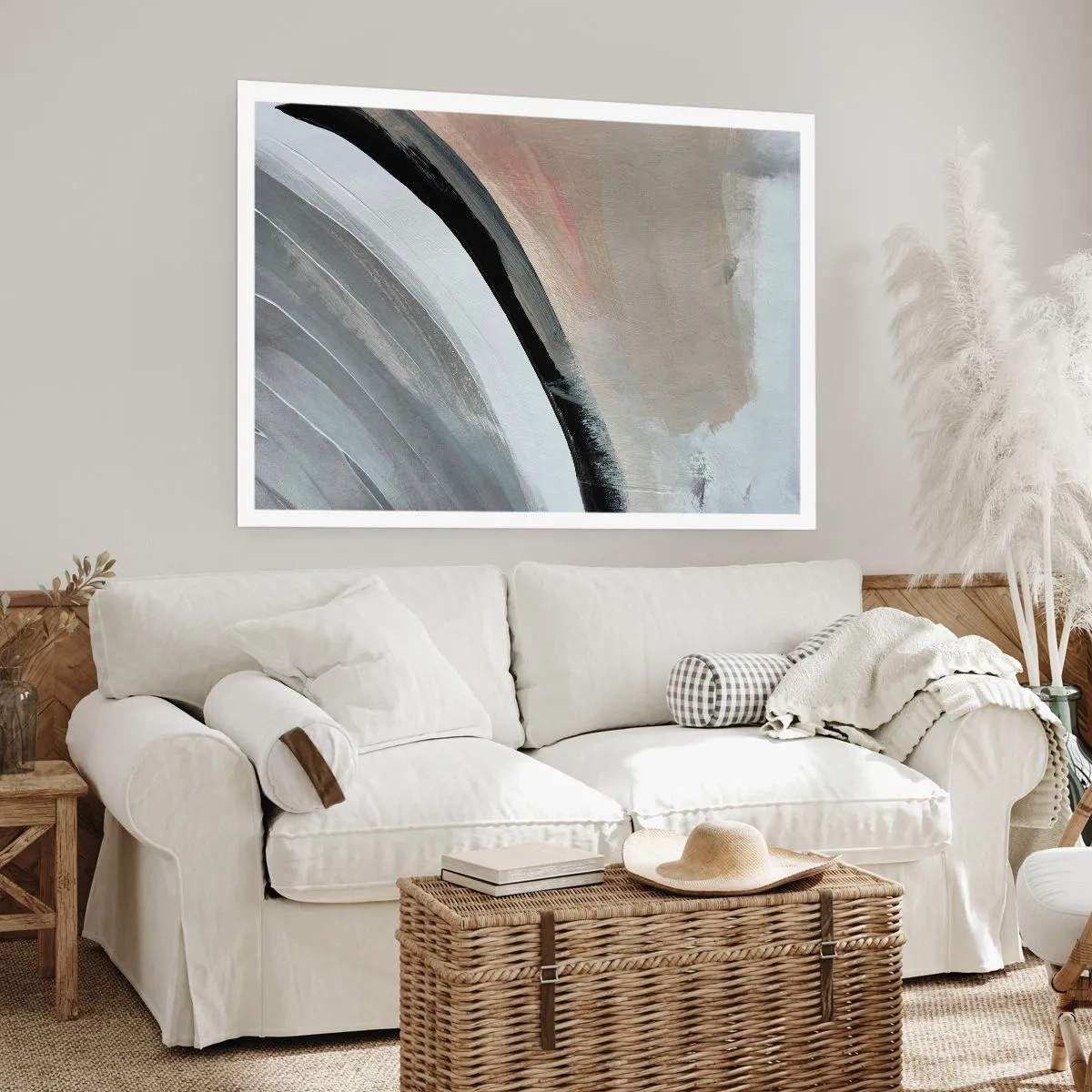 Affiche - Poster - Composition : arc de noir et gris - 50x40 cm