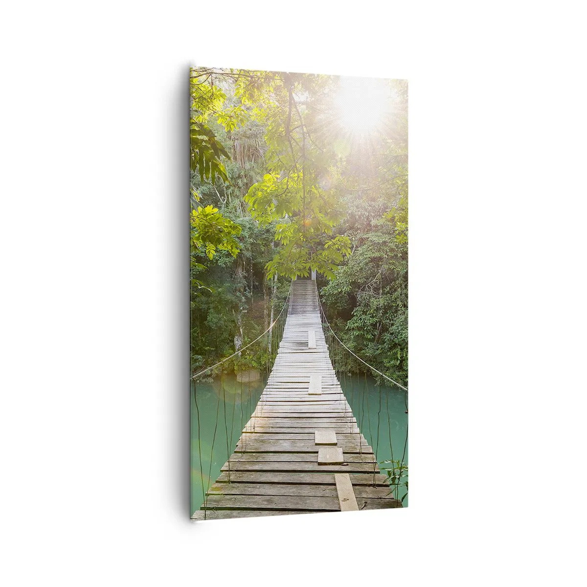 Impression sur toile - Image sur toile - De l'eau azur à la forêt azur - 65x120 cm