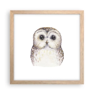 Affiche dans un chêne clair - Poster - Regarde-moi dans les yeux - 30x30 cm