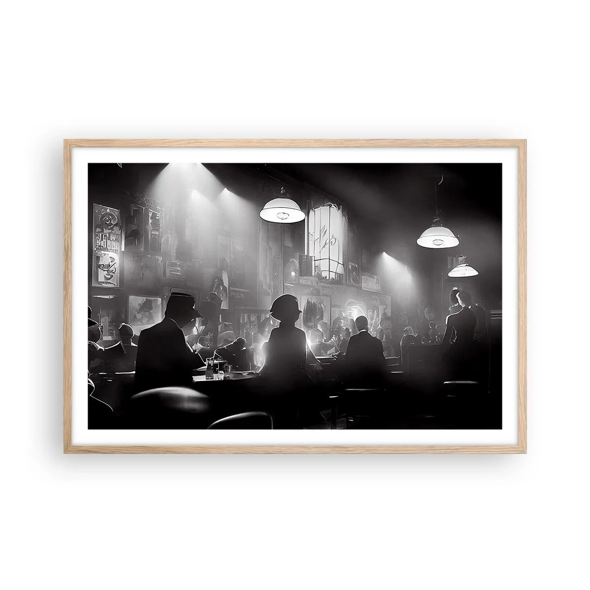 Affiche dans un chêne clair - Poster - Dans une ambiance jazz - 91x61 cm