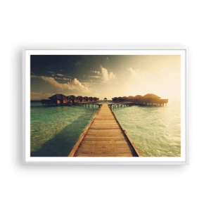 Affiche dans un cadre blanc - Poster - Invitation chaleureuse - 100x70 cm