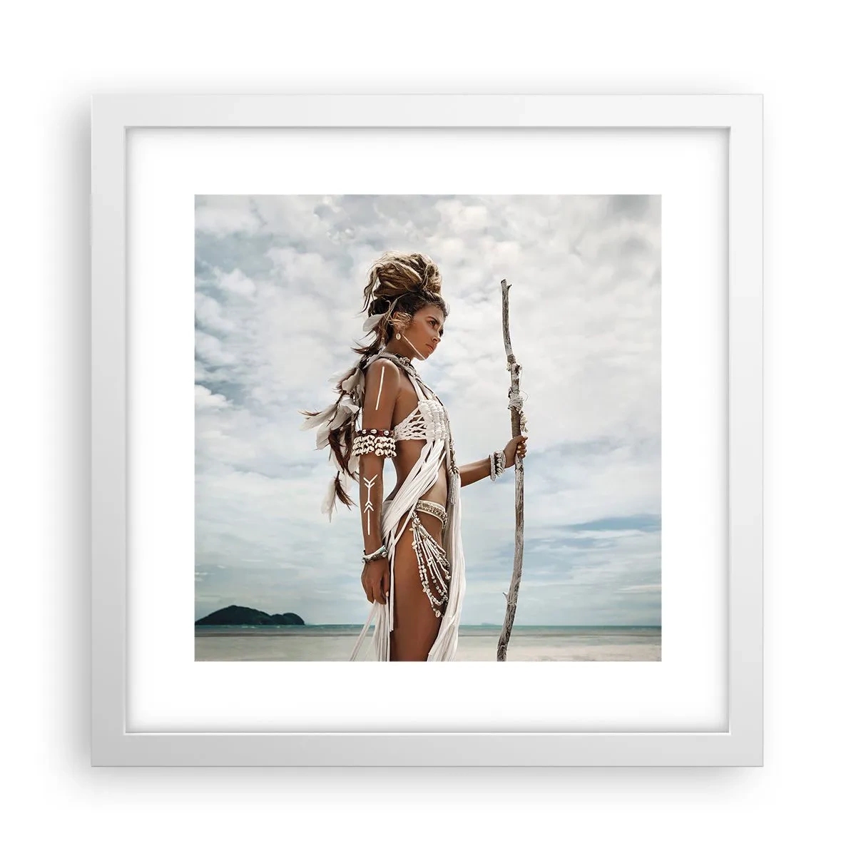 Affiche dans un cadre blanc - Poster - Reine des tropiques - 30x30 cm